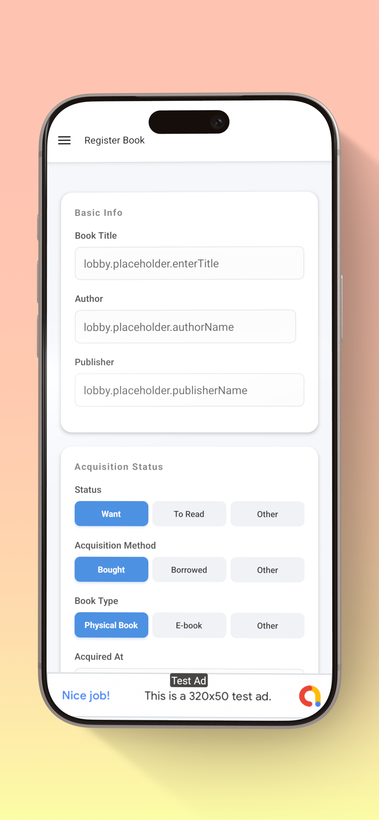 設定・情報画面